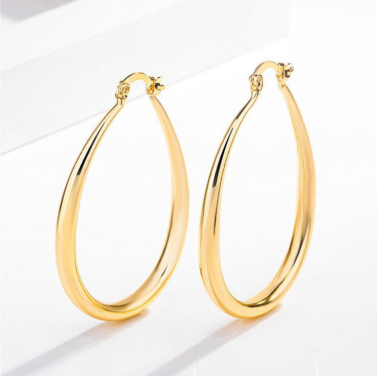 Geometric Oval Earrings