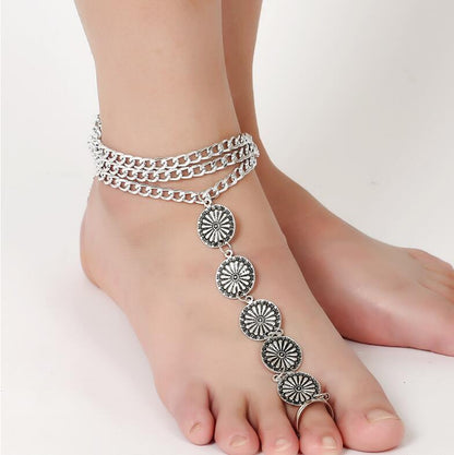 exaggerated fringed Anklets toe foot ornaments